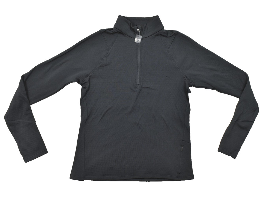 DSG Women's 1/4 Zip Pullover Top Black Long Sleeve Athletic Run Grid Size M NEW